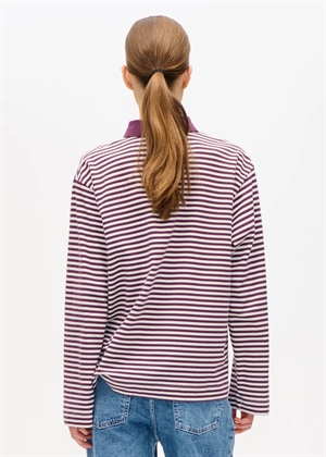 Jeanne polo bluse Italian Plum Stripe Baum Und Pferdgarten 